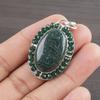 Natural Moss Agate Gemstone 925 Sterling Silver Jewelry Designer Pendant 1.48" AJP-2044