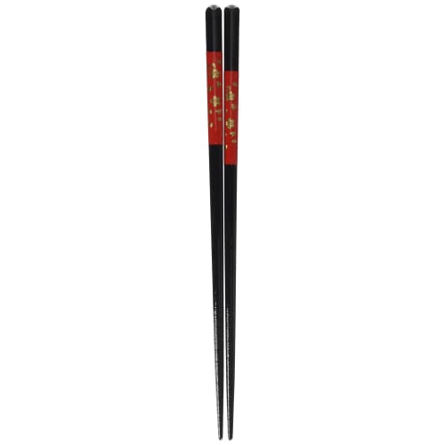 

High-quality Japanese Wakasa Lacquer Chopsticks, Washer-Safe, with Anti-Slip Coating, Korin Cherry Blossom Design, Vermilion, 27082