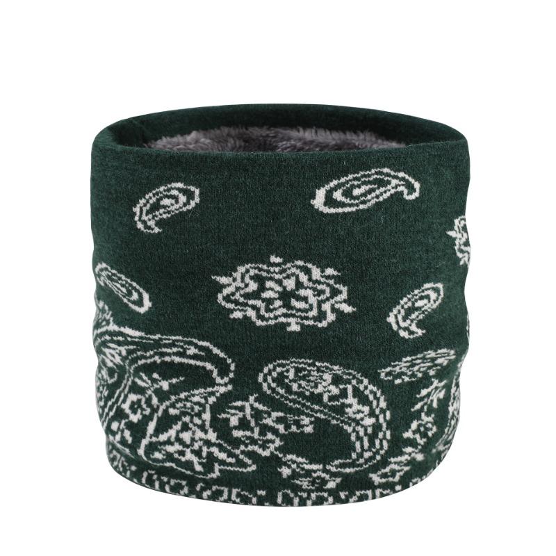 

Хит продаж зимний бархатный теплый шарф мужской и женский вязаный шарф с принтом тотема утолщенная защита шеи 21*24 зелёный