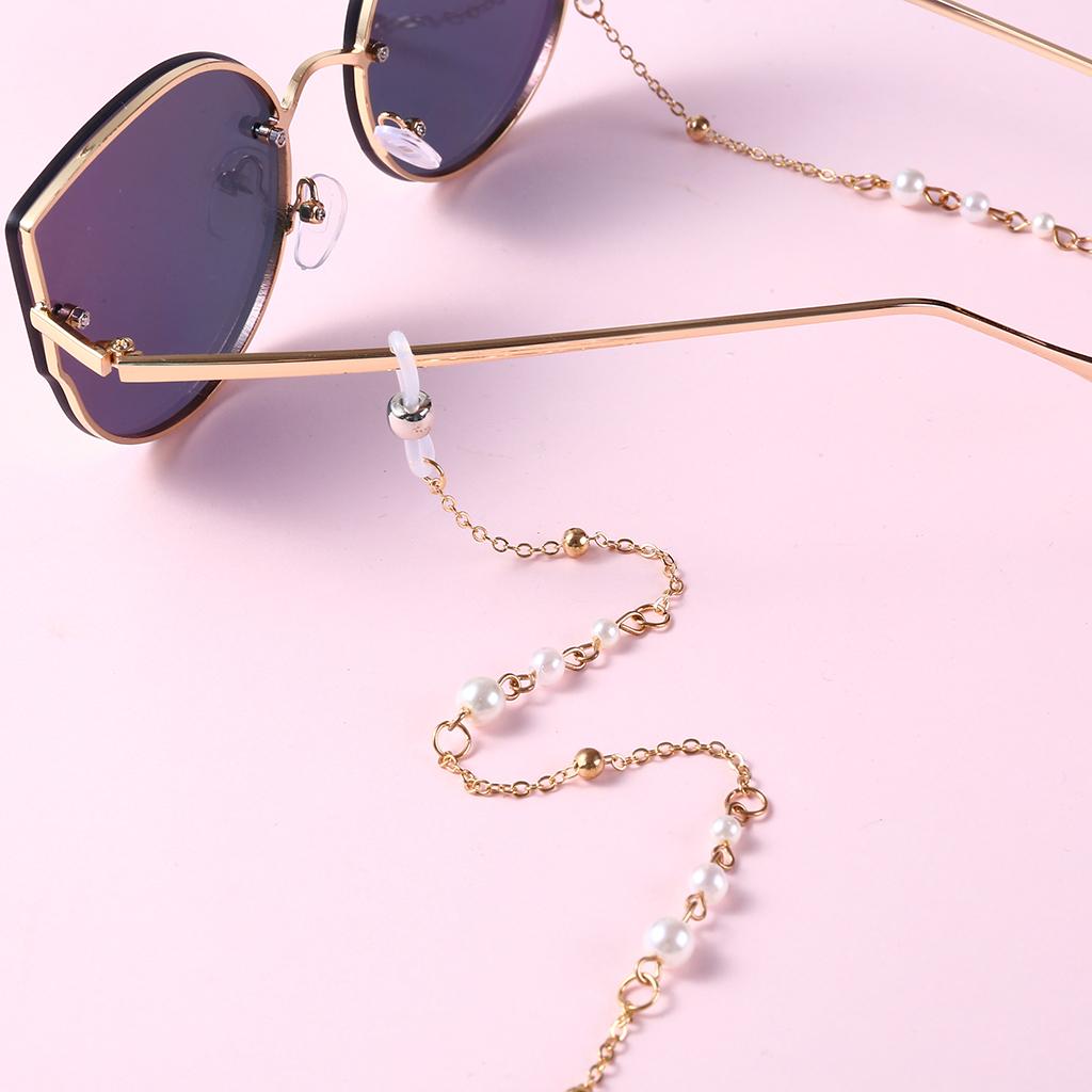 Women Fashion Pearl Beads Nonslip Eyeglass Chain