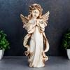 Praying Angel Statue for Good Luck Showpiece Home Decor Items for Living Room and Gifts (Stone White)