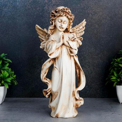 Betende Engel Statue für Glücksbringer Schauobjekt Heimdekoartikel für Wohnzimmer und Geschenke (Steinweiß)