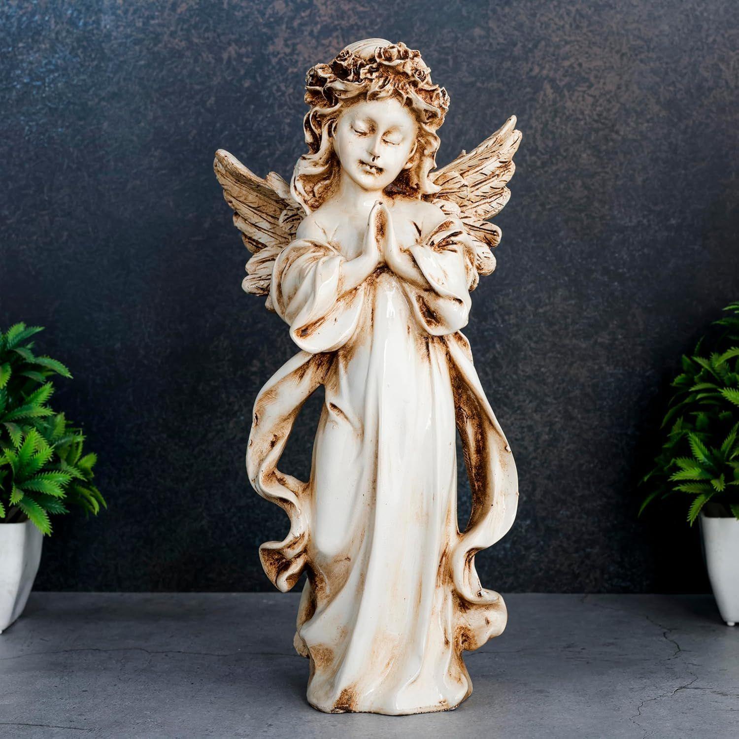 

Статуэтка молящегося ангела для удачи, предмет интерьера для гостиной и подарки (Камень Белый)