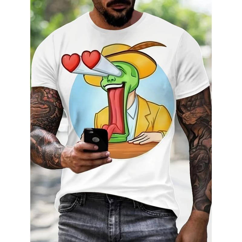 Summer Fun Men's T Shirt 3D Graphic Abstract Stylish Classic O-Neck Short Sleeve Top Daily