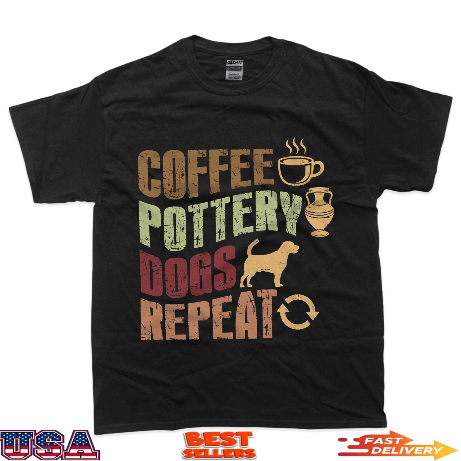 Coffee Pottery Dogs Clay Handmade Ceramics Artist Funny T-Shirt 3XL