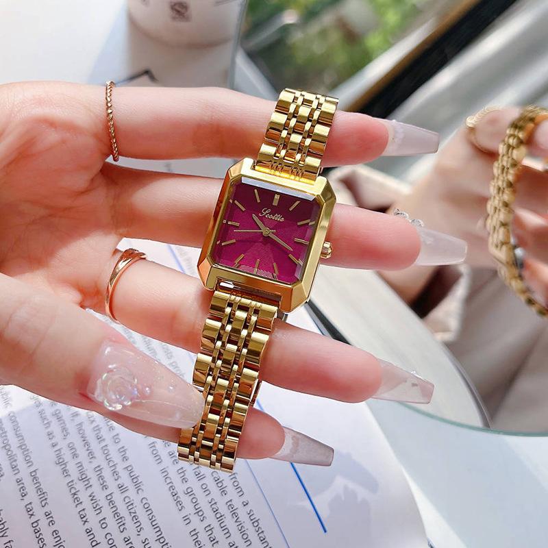 Light Luxury Alloy Steel Belt Women's Watch, Female Student Square Quartz Watch