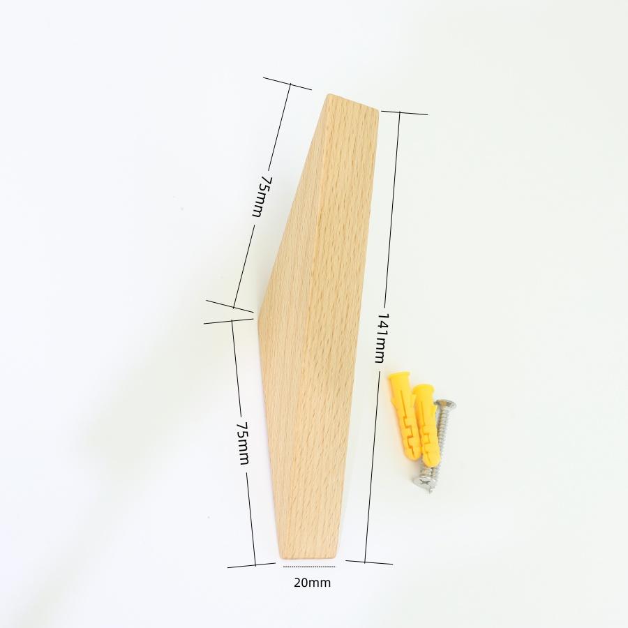 Cintre mural en bois pour vêtements, crochet pour manteau, porte-clé décoratif en bois naturel, chapeau