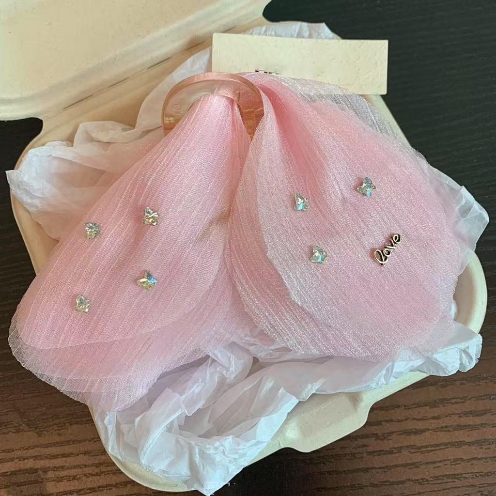 Acrylic Tulle Butterfly Hairpin, Super Fairy Temperament Versatile Plate Hairpin, Simple and High-end Fashion Hair Accessories Woman