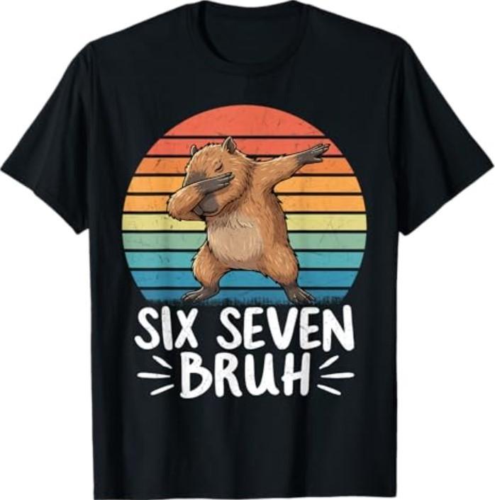 Meme Capybara Funny Six Seven Bruh Capybara TShirt