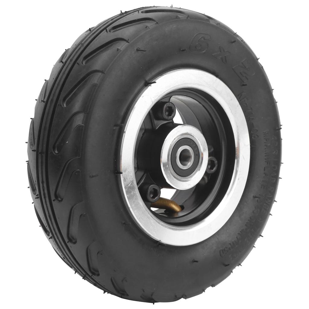 6x2 Pneumatic Wheel Inflatable Air Tire with Aluminum Alloy Hub Strong Grip for Electric Scooter