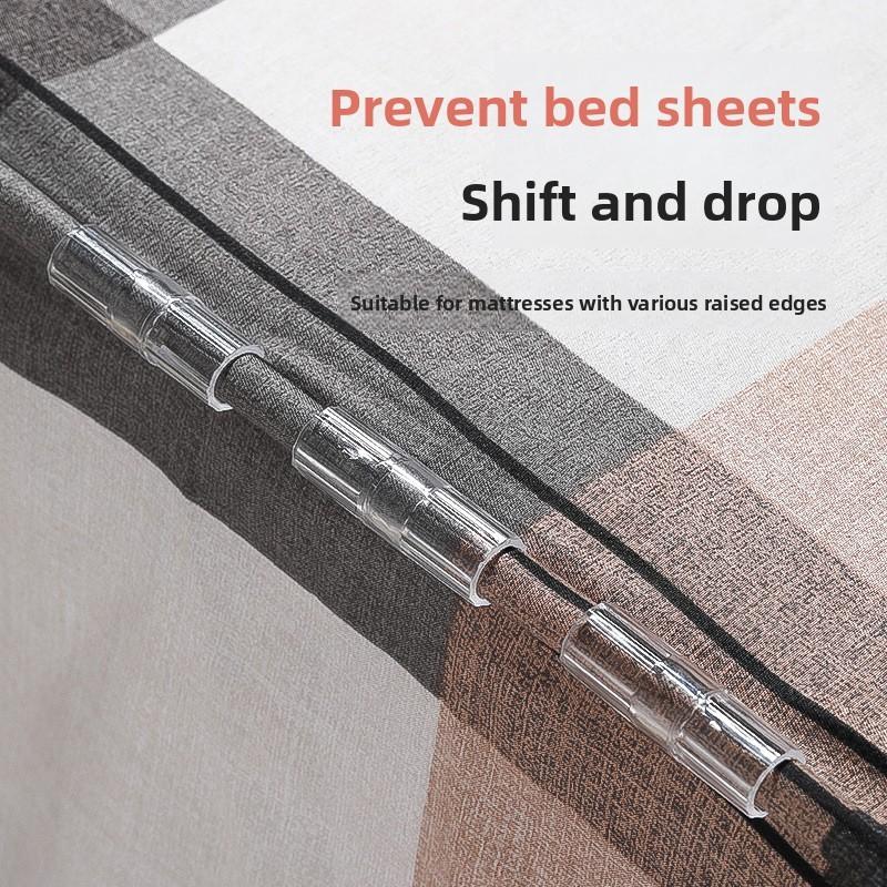 6pcs Household Bed Sheet Securing Clip With Transparent Plastic For Bed Tool