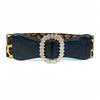 Women Elastic Waist Belt Sequin Glitters Corset Stretchy Band Leopards Belt Elegant Waist Accessory