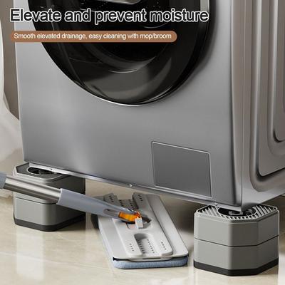 4pcs Set Anti Slip Washer and Dryer Pedestals Height Extenders Noise Cancelling Washing Machine Foot Pads Stable Moisture-proof