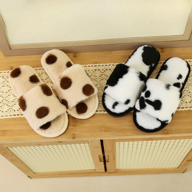 New Fairy-like Woolen Shoes for Women's Outerwear Lazy One-line Cotton Slippers