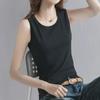 2025 Summer French Minimalist Slimming Sleeveless Racerback Camisole Tank - Solid Color Women's Fashion Innerwear