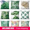 45X45 Cm Tropical Leaves Home Decor Green Pattern Cushion Cover Living Room Sofa Cushion Cover