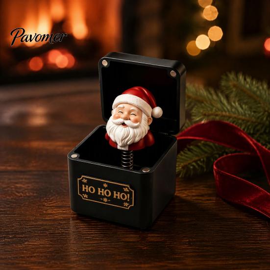 Festive Holiday Decorations Christmas Magic Gift Box, Spring-Loaded Pop-Up 3D Santa Small Presents Claus Snowman Angel Elk Trick Box for Xmas Parties,