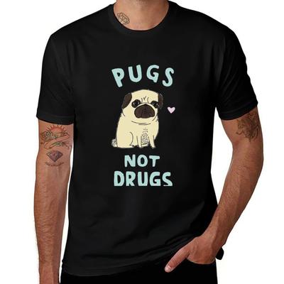 Mops nicht Drogen T-Shirt Lässiges Streetwear Kurzarm T-Shirt
