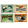 Metal Sign, Ice Cream Tea Pinball Sausages Wall Art Decor, Kitchen Bedroom Bathroom Cafe Living Room Wall Decor Sign Posters