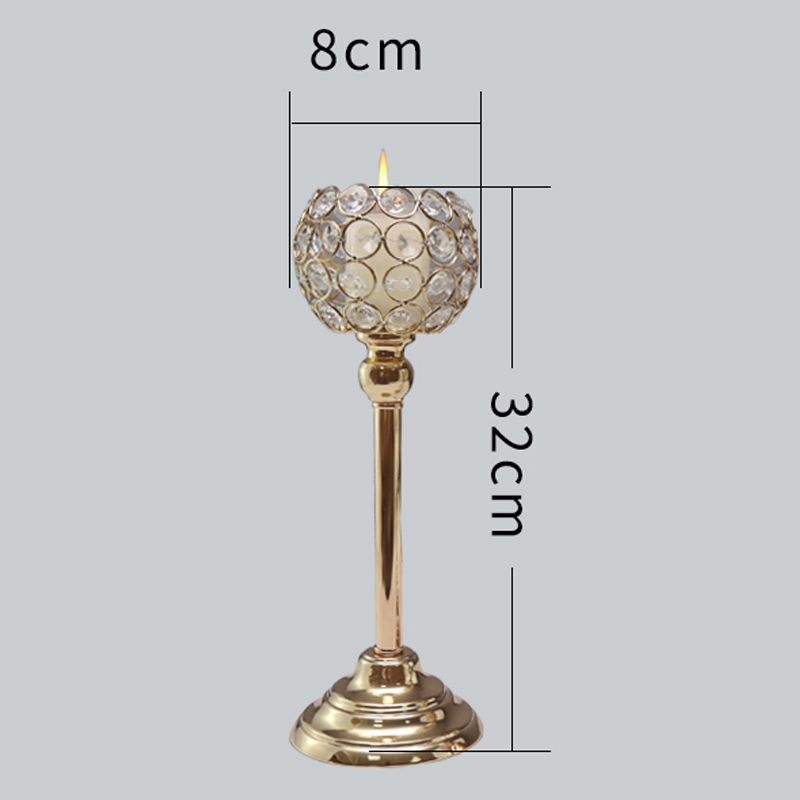 Nordic Candlestick Ornaments, Golden Light Luxury Crystal Home Living Room Table Decoration, Romantic Feather Candlestick New Product