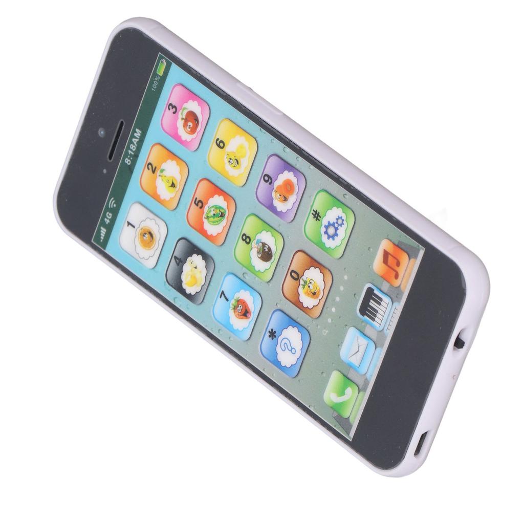 Phone Learning Machine Rechargeable Early Educational Simulation USB Learning Play Cell Phone Black