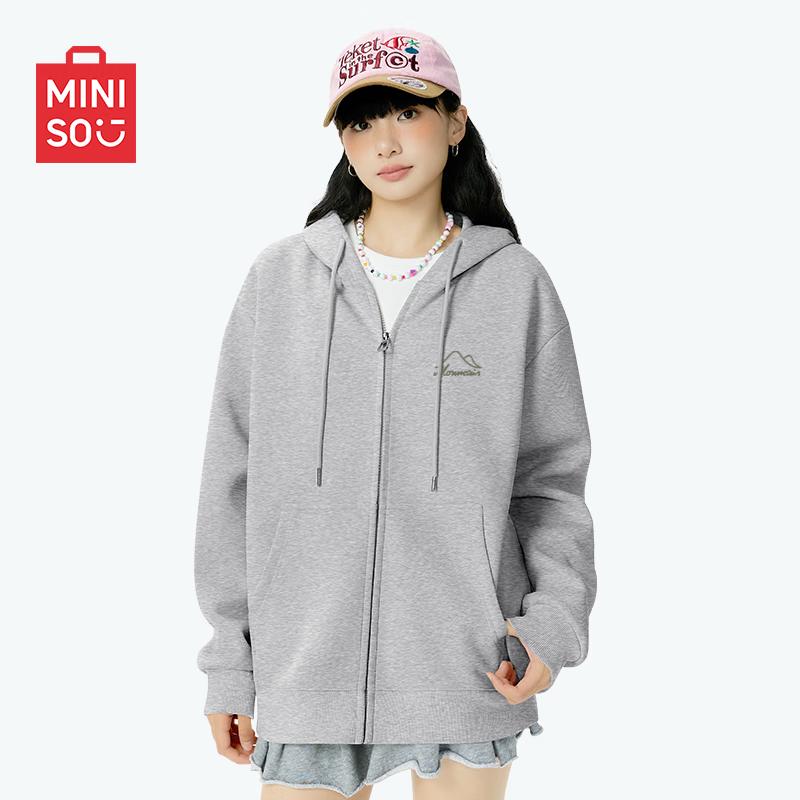

MINISO Men s Loose Fit Hooded Cardigan Sweatshirt 3XL