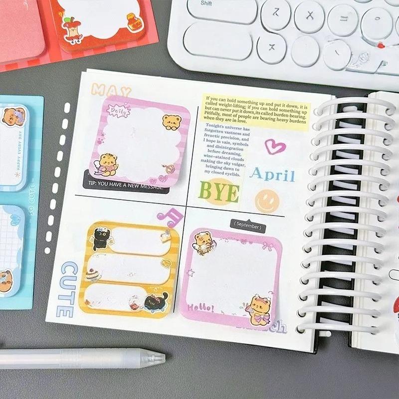 60 Sheets Cute Sticky Note Decorate Post Memo Pad Cartoon Stickers School Office Student Stationery Message Notes Sticker