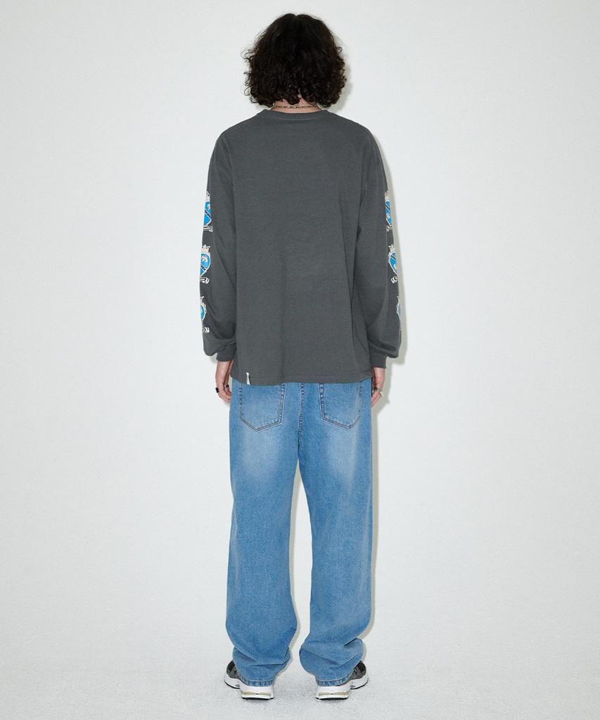 MAHAGRID Heart Logo Ls Tee Charcoal(Mg2Efmt566A)