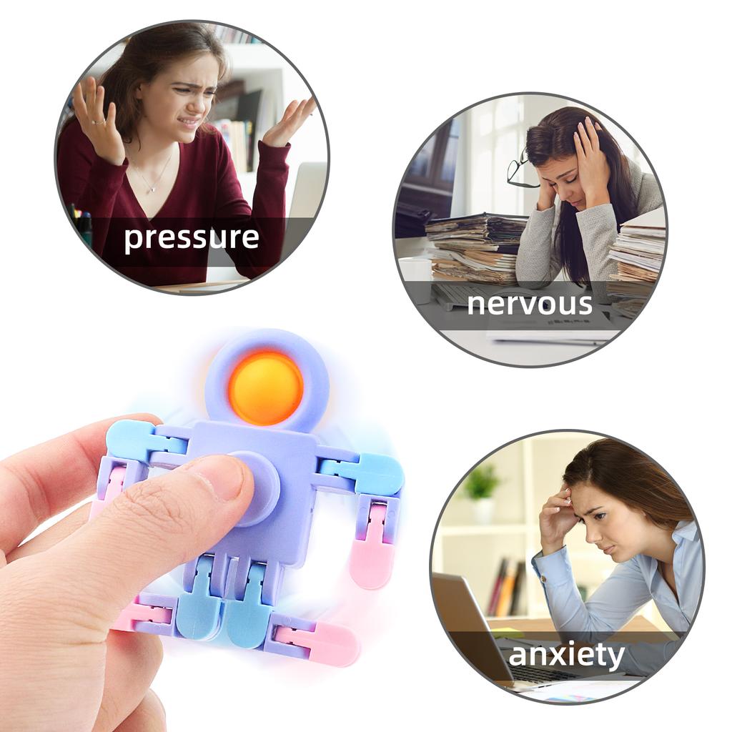 Giroscop cu lanț de astronauți, giroscop cu deformare mecanică, decompresie, jucărie versatilă cu giroscop cu vârful degetelor pentru astronauți