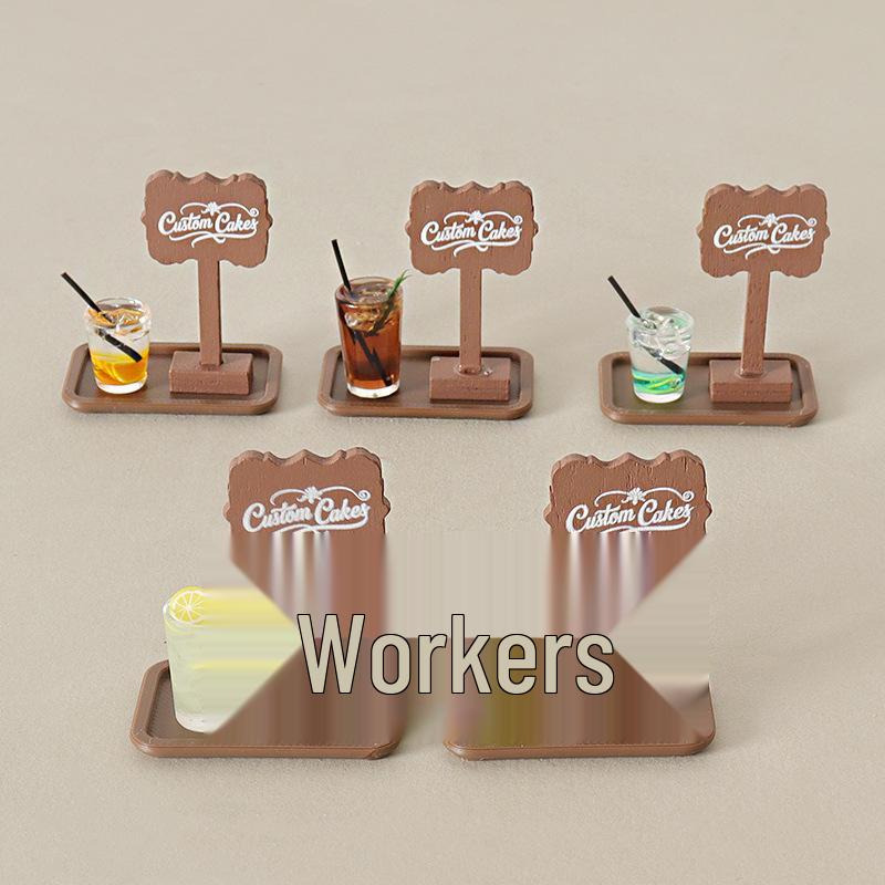 Handmade Mini Dollhouse Juice Tray Scene Ornament