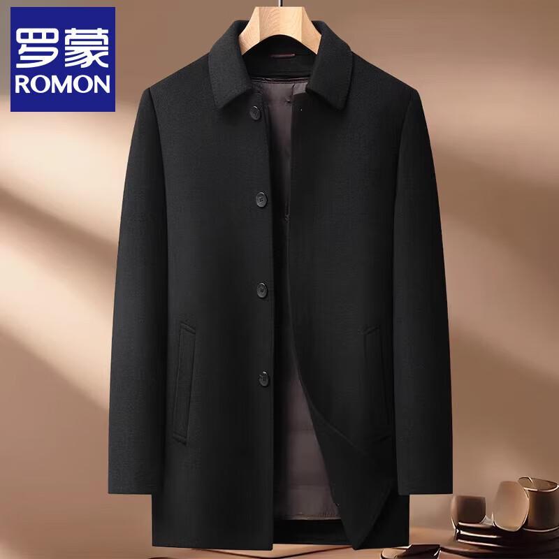 

Romon Men s Wool Blend Detachable Down Liner Double-Faced Coat M
