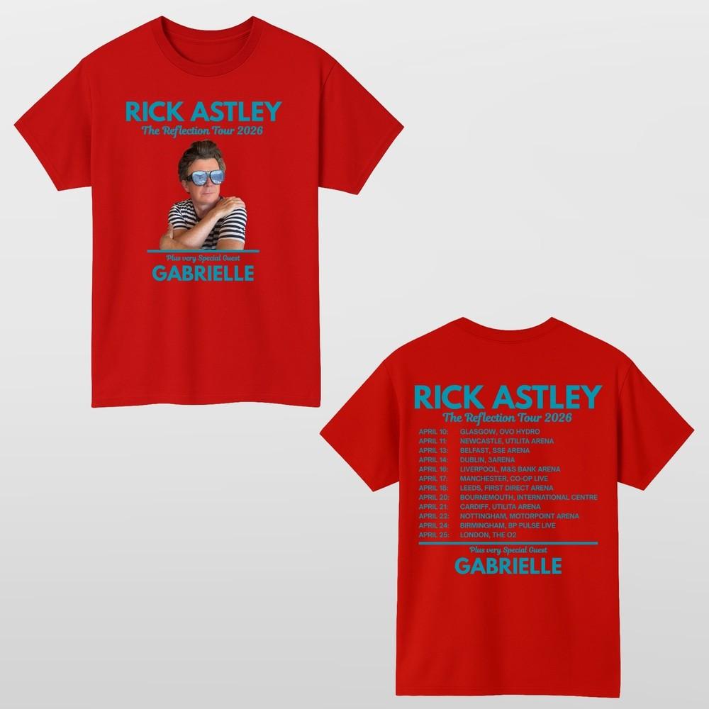Rick Astley Reflection Tour 2026 TShirt Music Fan Unisex Concert Tee Top S
