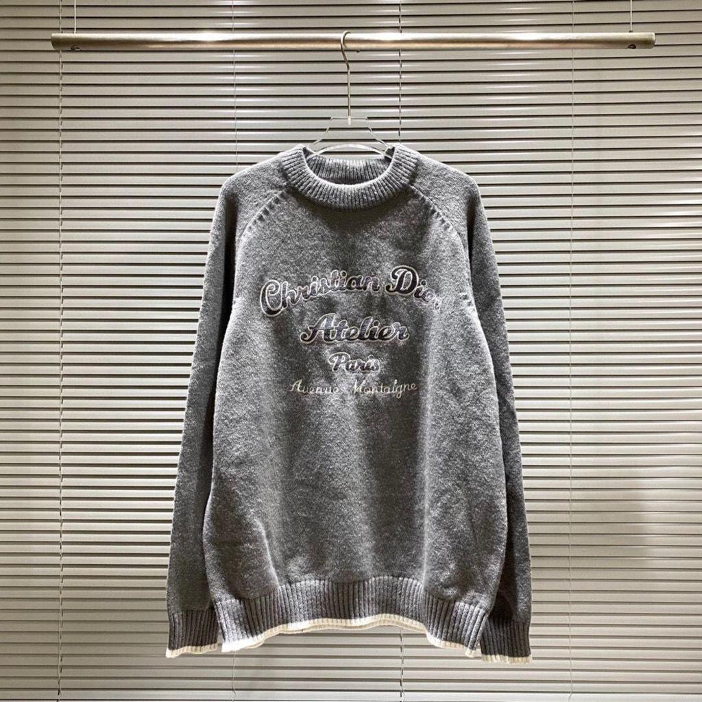Unisex-Strickpullover mit Rundhalsausschnitt und Allover-Logo (Modelljahr 2025) – Lockere Passform, lässiger Stil