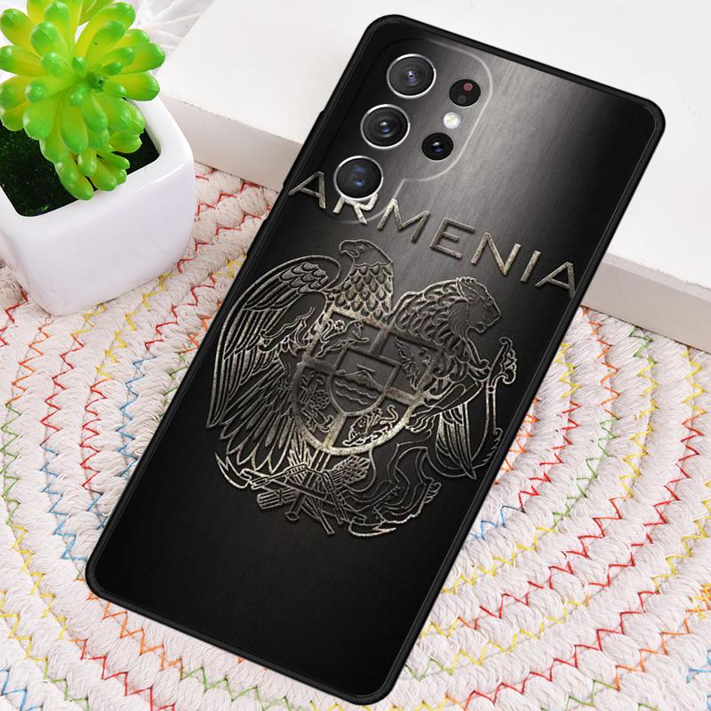 Armenia Coat Of Arms Flag Phone Case for Samsung Galaxy note 10 pro S26 Ultra S23 S24 FE S25 S21 S22 PLUS shockproof Cove