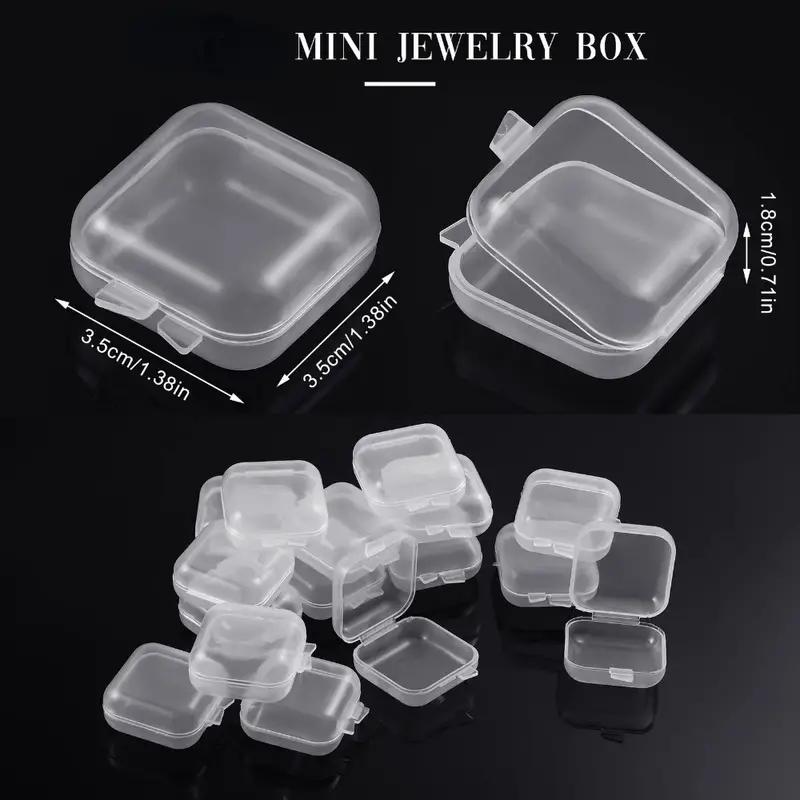 Ensemble de Boîtes de Rangement pour Bijoux en Plastique Transparent avec Couvercles - Organisez Boucles d'Oreilles et Petits Objets, Design Empilable, Disponible en 10/20/30/50 Pièces