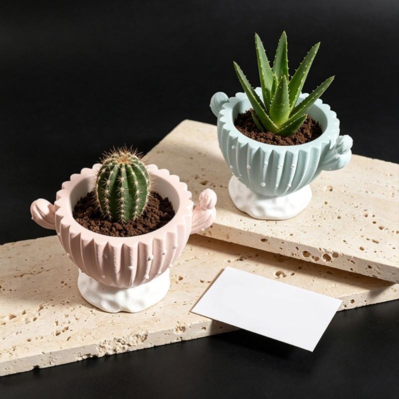 Ribbed Plant Container Mold in Silicone for Resin, Cement, and Concrete, Candle Holder Form for Small Planter and Display Projects