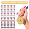30 st 2 tums Guld Silver Brons Prismedalj med Halsband Vinnarmedalj Rund Guldpris för Barn Skolidrottstävling