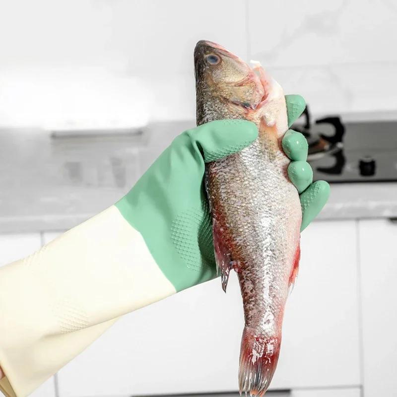 Thickened Kitchen Gloves, Dishwashing Gloves Wear-resistant, Suitable For Dishwashing, Cleaning And Household Rubber Gloves