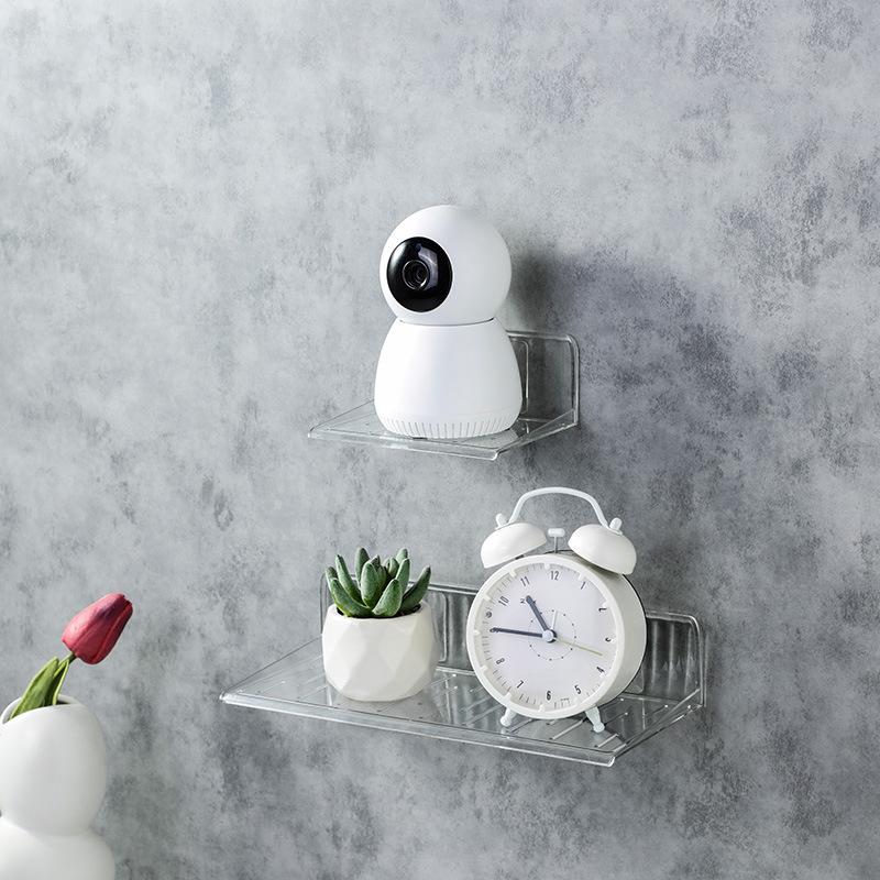 Toilettenregal Transparenter Kunststoff Wandmontage Typ Badezimmer Aufbewahrungshalter Duschshampoo Regale Ablagen Organizer