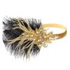 1920er Flapper-Kleid Accessoires Retro-Party Schwarz Retro-Party-Requisiten Feder-Kopfschmuck Strass-Haarband Cocktail-Kopf