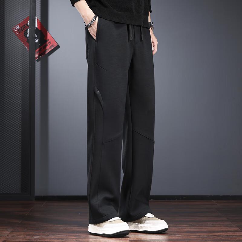Jie Lei Nuo Men's American Style Loose Fit Straight Leg Joggers
