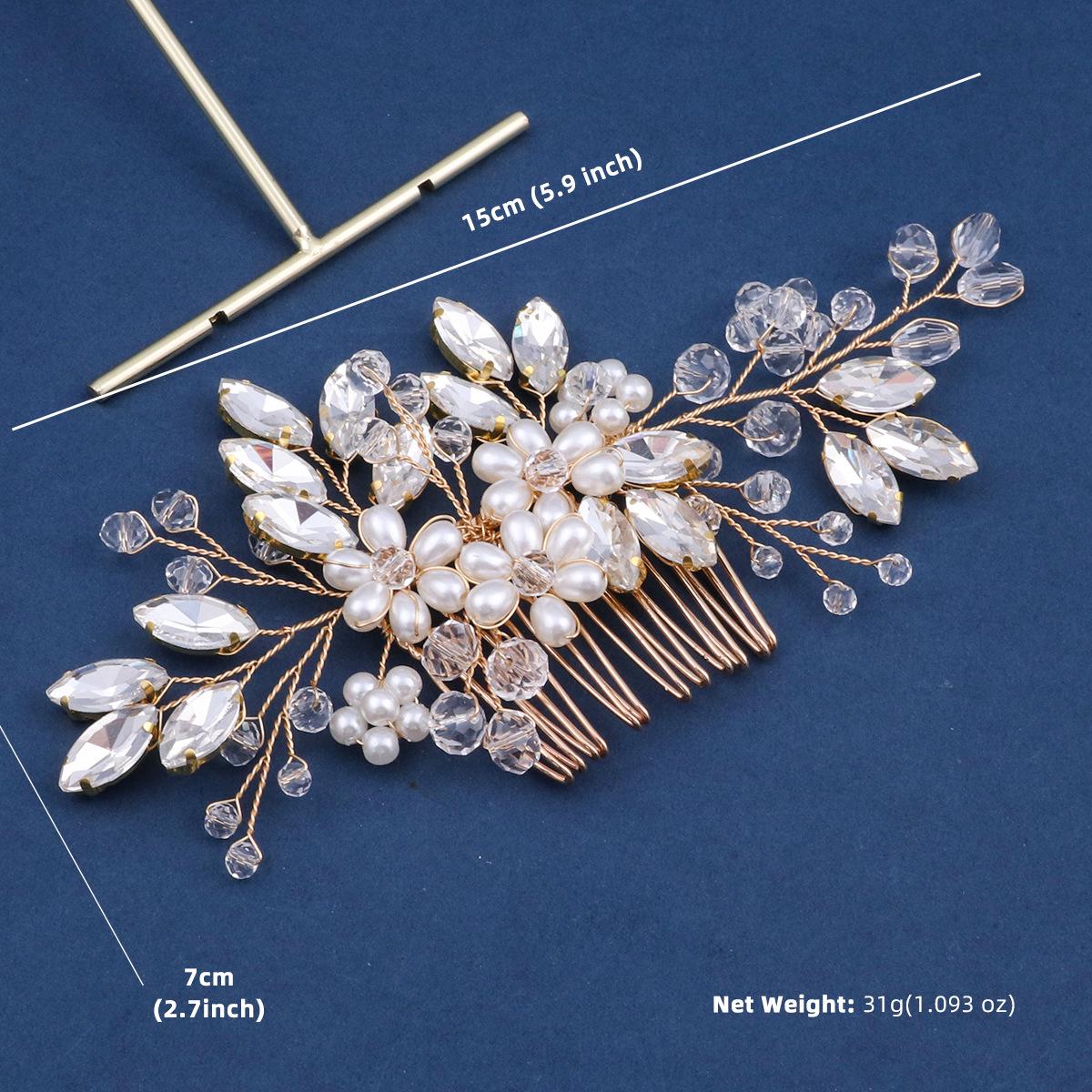 Pearl Daisy Flower Hair Comb - Elegant Wedding & Banquet Updo Accessory for Brides