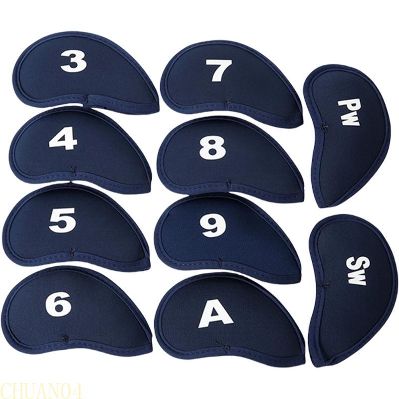 A1A2 10Pcs Wedges Iron Club Protective Headcover Putter Protector with Number Tag Golfs Iron Club Head Cover Golfs Supplies