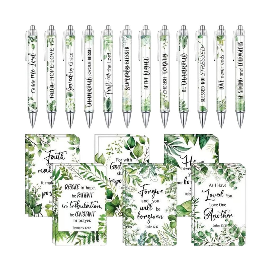 Christmas Bible Verse Pens Notebooks Religious Scripture Ballpoint Pens Bookmarks Journal Sunday School Church Inspirational Supplies 2ml