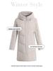 Luxury Women's Mid-Length Hooded Down Jacket - Premium White Duck Down