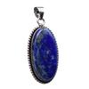 Lapis Lazuli Natural Gemstone Antique Silver Plated Pendant 2" J 1022