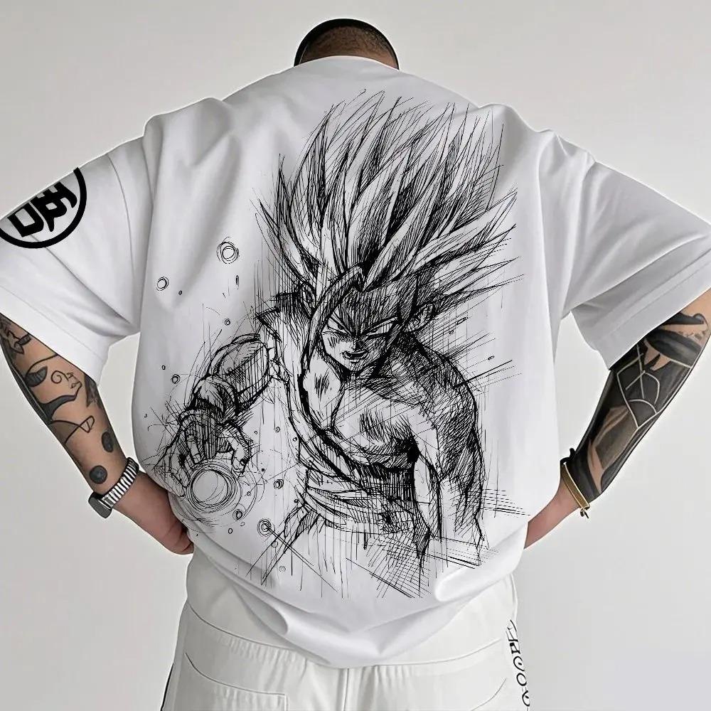 2026 Dragon Ball Giappone Anime T-shirt da Uomo e Donna Son Goku Stampata Cotone Bambini e Bambine Maniche Corte Hip Hop Streetwear T-shirt Oversize