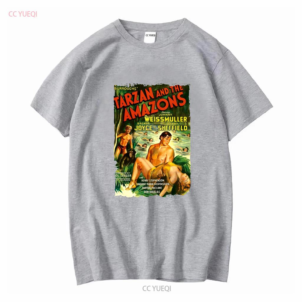 Tarzan And The Amazons 40s Action Adventure Movie T Shirt Long or Short Sleeves Vintage Washed Designer Clothes Fashion
