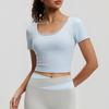 New Butterfly Beauty Back Yoga Clothing Top with Chest Pad Short Sleeve Cross Sports Breathable Fitness Clothing Women
