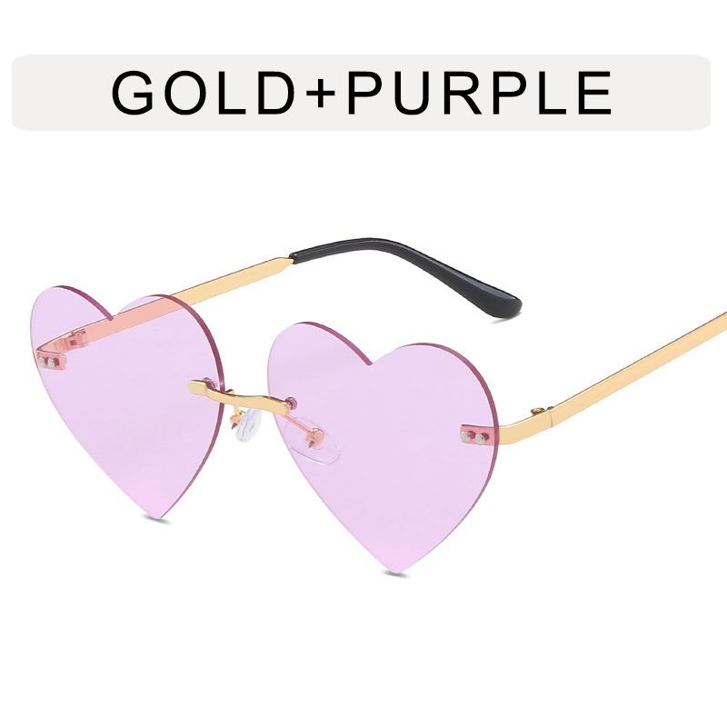 Love Heart Shape Women Sunglasses Rimless Metal Leg New Fashion Designer Sunglasses Female High Quality Sun glasses for Women